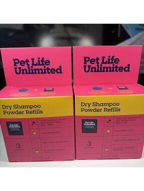 New Pet Life Unlimited Dry Shampoo Refills 2 Boxes Total 6 Packets